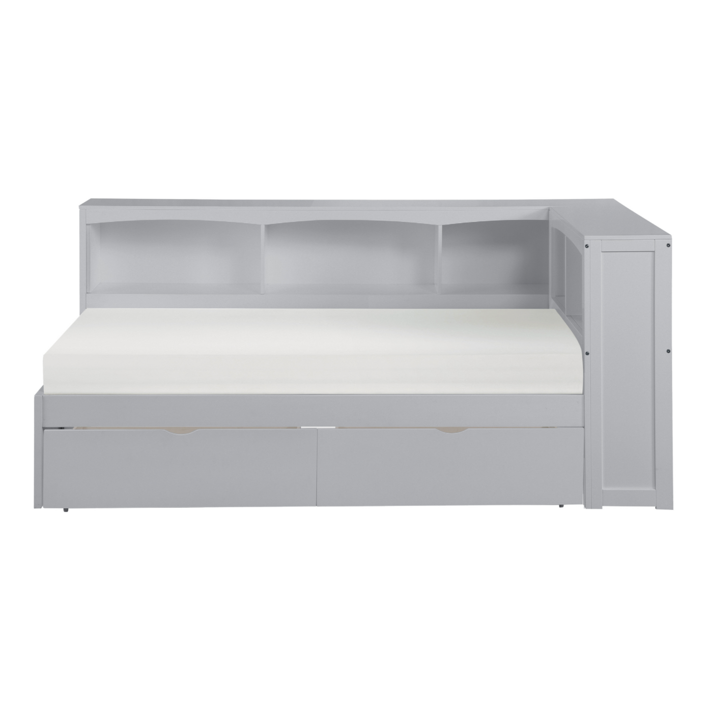 Orion Gray Twin Bookcase Corner Bed with Storage Boxes - SET | B2063BC-1 | B2063BC-2 | B2063BC-BC | B2063-T - Luna Furniture - Dallas Store