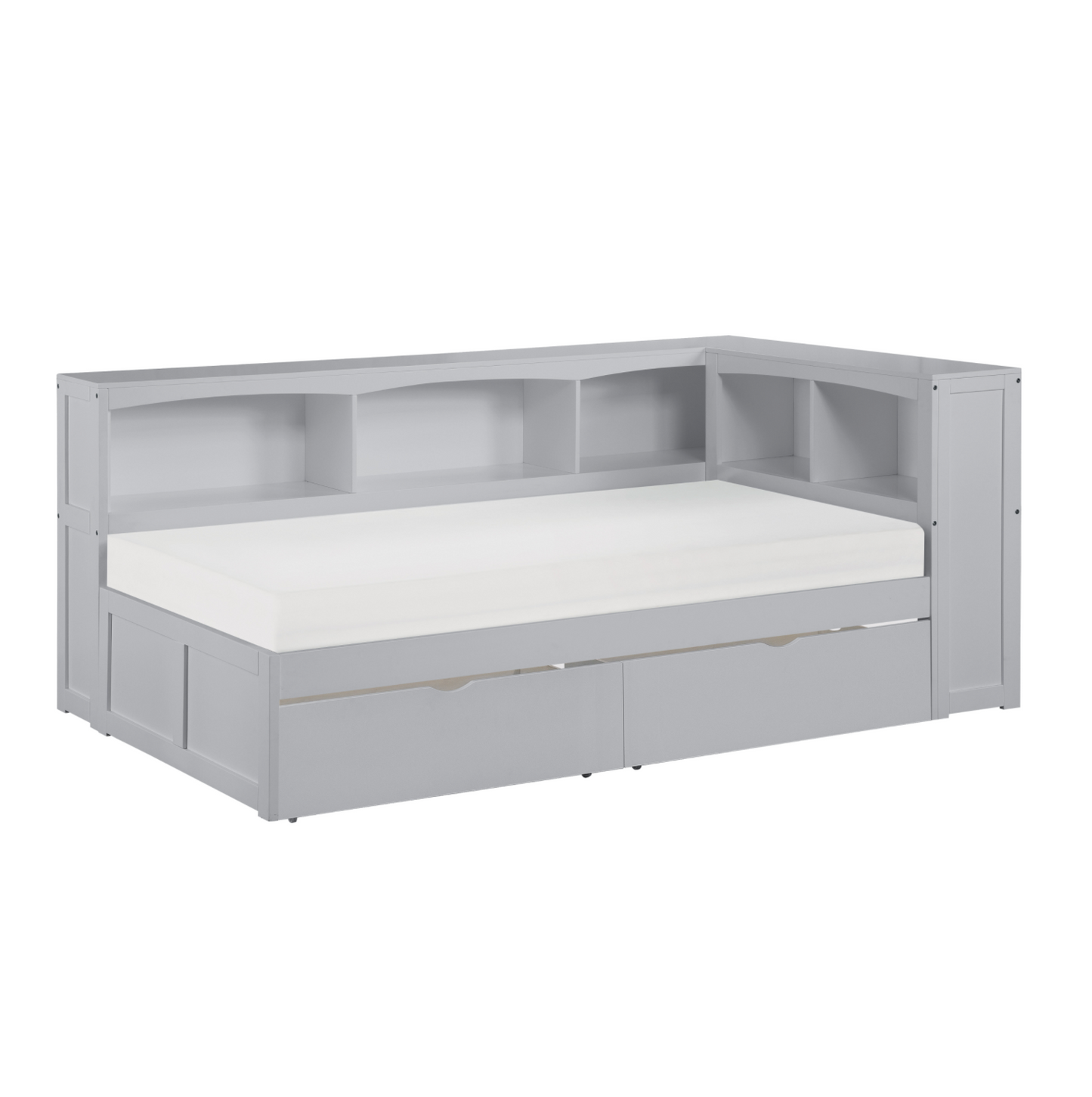 Orion Gray Twin Bookcase Corner Bed with Storage Boxes - SET | B2063BC-1 | B2063BC-2 | B2063BC-BC | B2063-T - Luna Furniture - Dallas Store