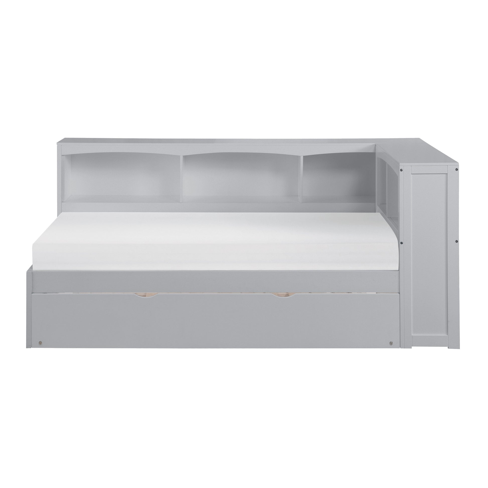 Orion Gray Twin Bookcase Corner Bed with Twin Trundle - SET | B2063BC-1 | B2063BC-2 | B2063BC-BC | B2063-R - Luna Furniture - Dallas Store