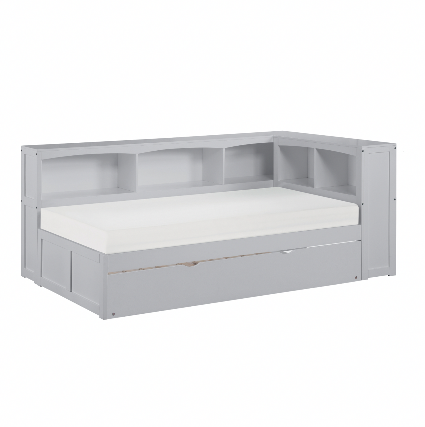 Orion Gray Twin Bookcase Corner Bed with Twin Trundle - SET | B2063BC-1 | B2063BC-2 | B2063BC-BC | B2063-R - Luna Furniture - Dallas Store