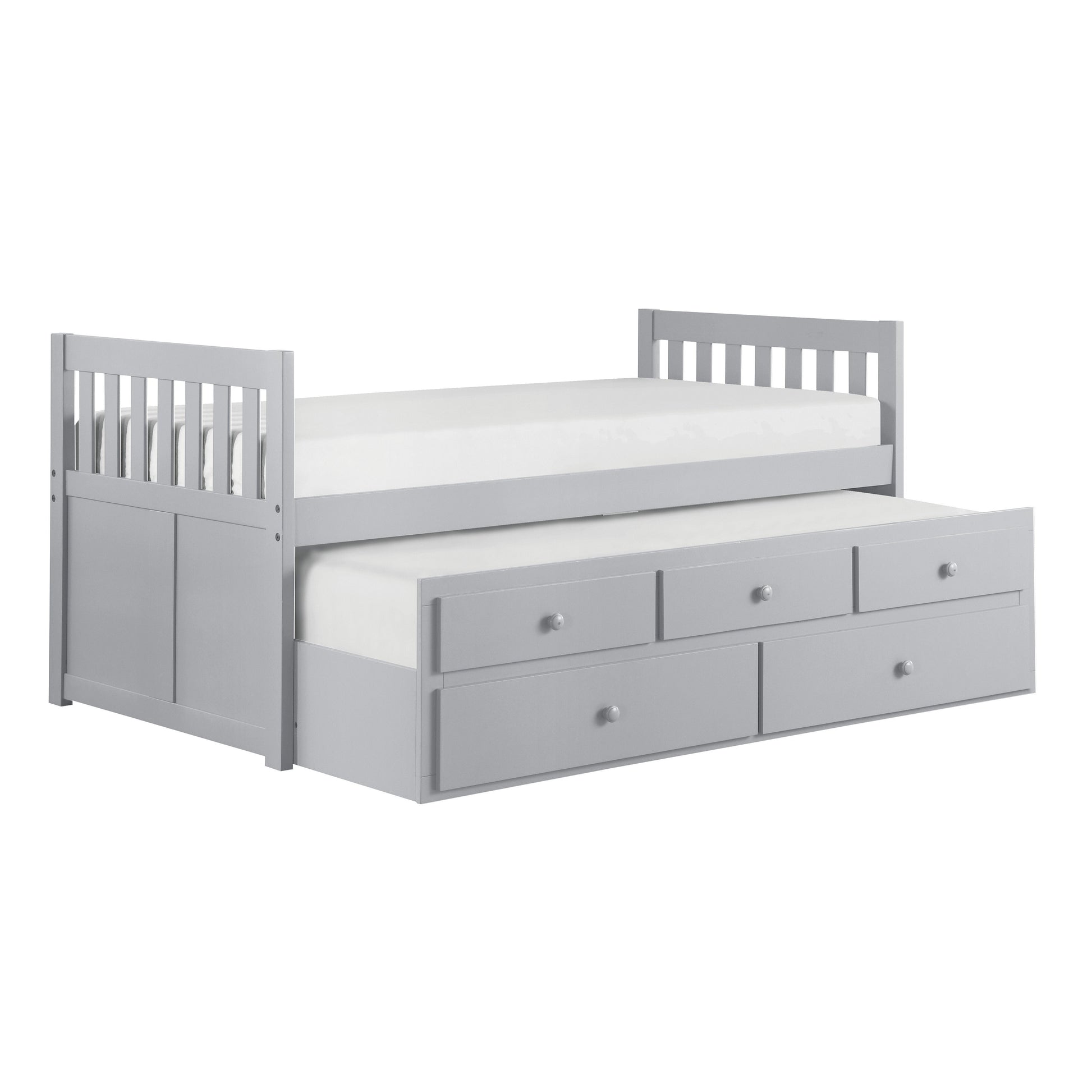 Orion Gray Twin Captains Trundle Bed - SET | B2063PR-1 | B2063PR-2 - Luna Furniture - Dallas Store