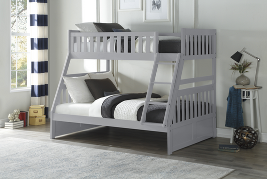 Orion Gray Twin/Full Bunk Bed - SET | B2063TF-1 | B2063TF-2 | B2063TF-SL - Luna Furniture - Dallas Store