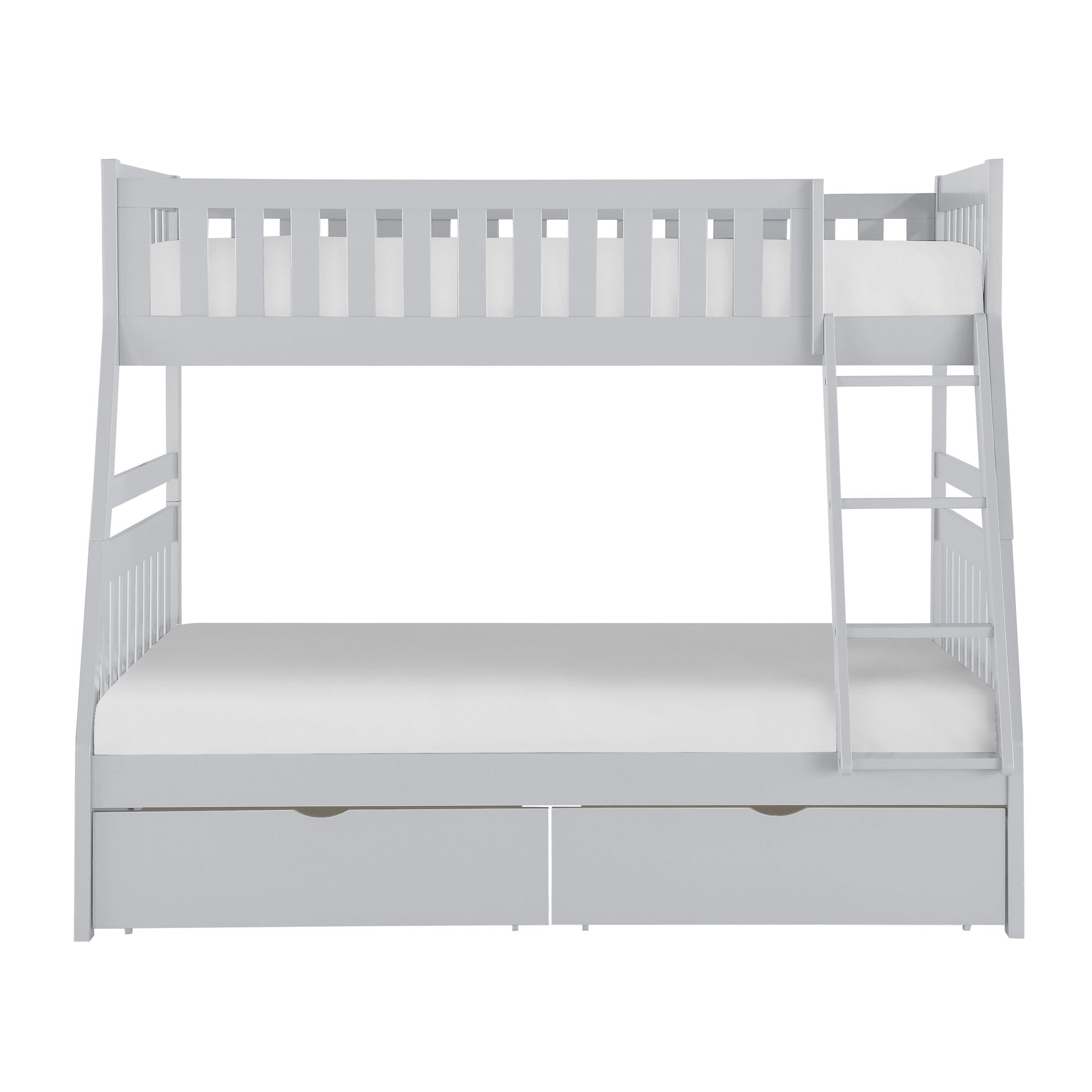 Orion Gray Twin/Full Bunk Bed with Storage Boxes - SET | B2063TF-1 | B2063TF-2 | B2063TF-SL | B2063-T - Luna Furniture - Dallas Store