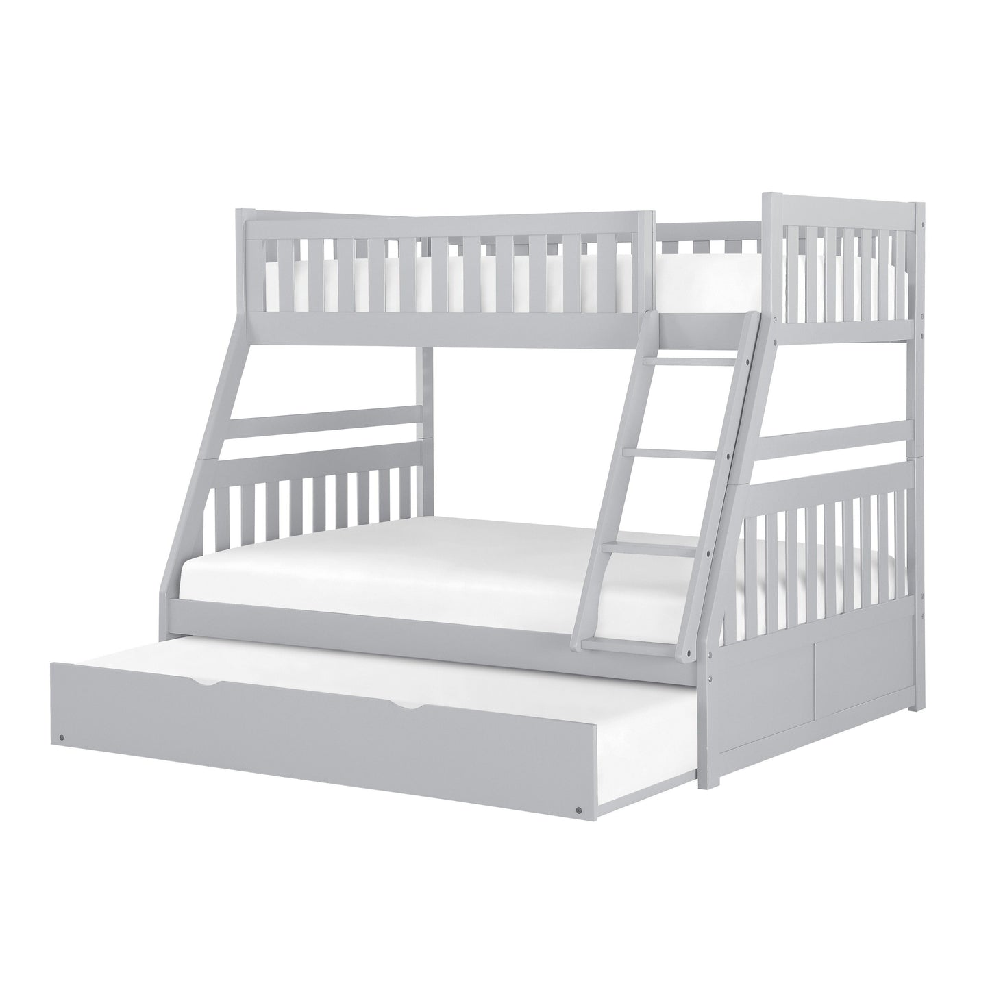 Orion Gray Twin/Full Bunk Bed with Twin Trundle - SET | B2063TF-1 | B2063TF-2 | B2063TF-SL | B2063-R - Luna Furniture - Dallas Store