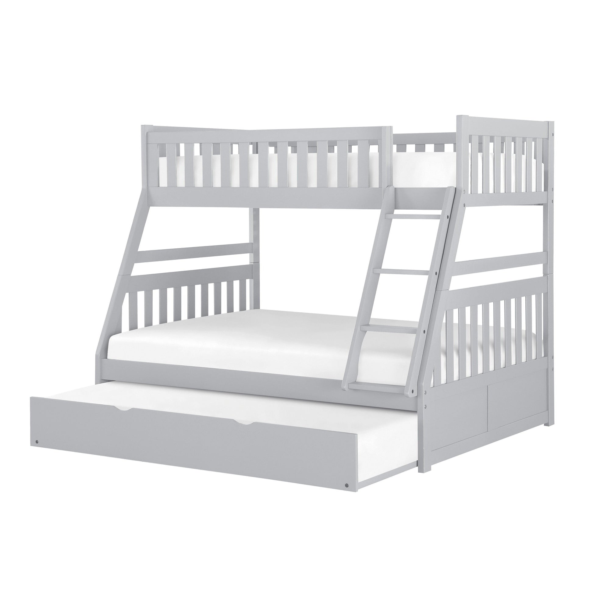 Orion Gray Twin/Full Bunk Bed with Twin Trundle - SET | B2063TF-1 | B2063TF-2 | B2063TF-SL | B2063-R - Luna Furniture - Dallas Store