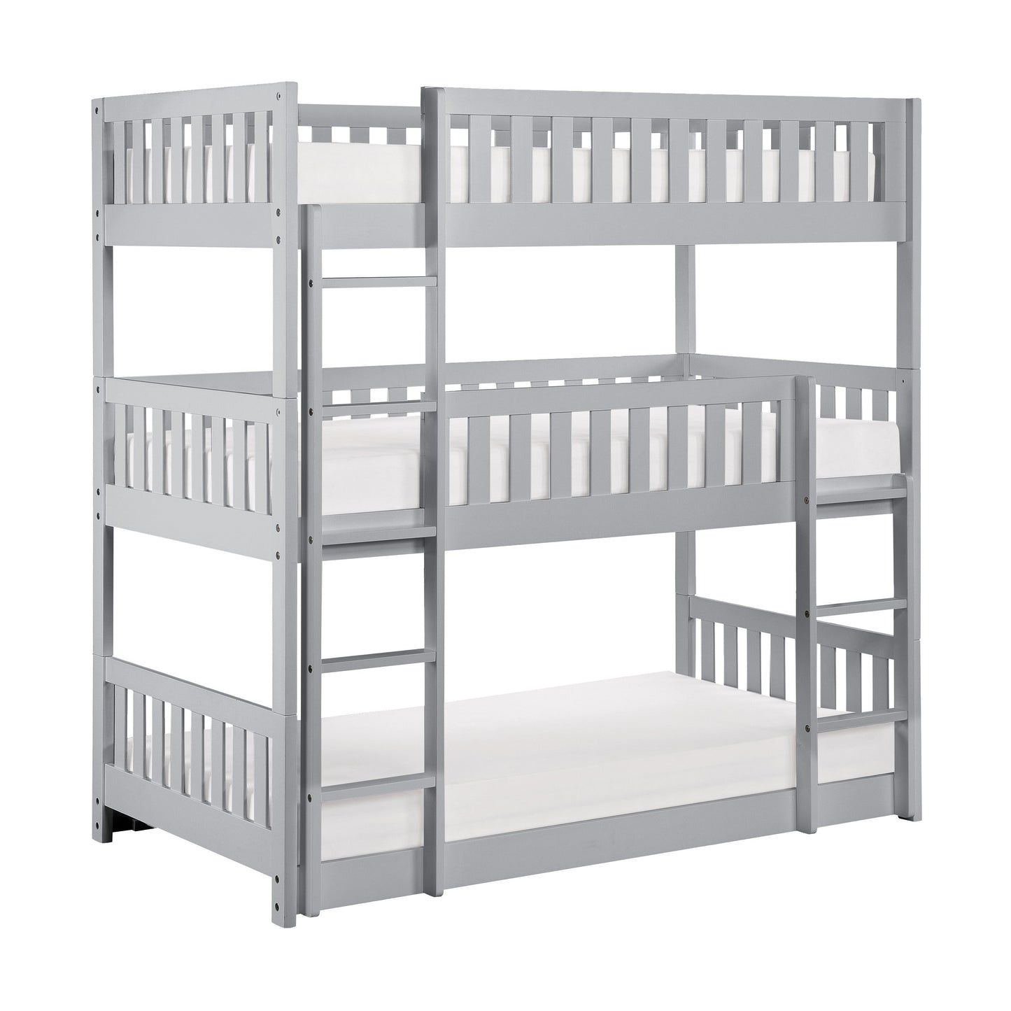 Orion Gray Twin Triple Bunk Bed - SET | B2063TTT-1 | B2063TTT-2 | B2063TTT-SL - Luna Furniture - Dallas Store