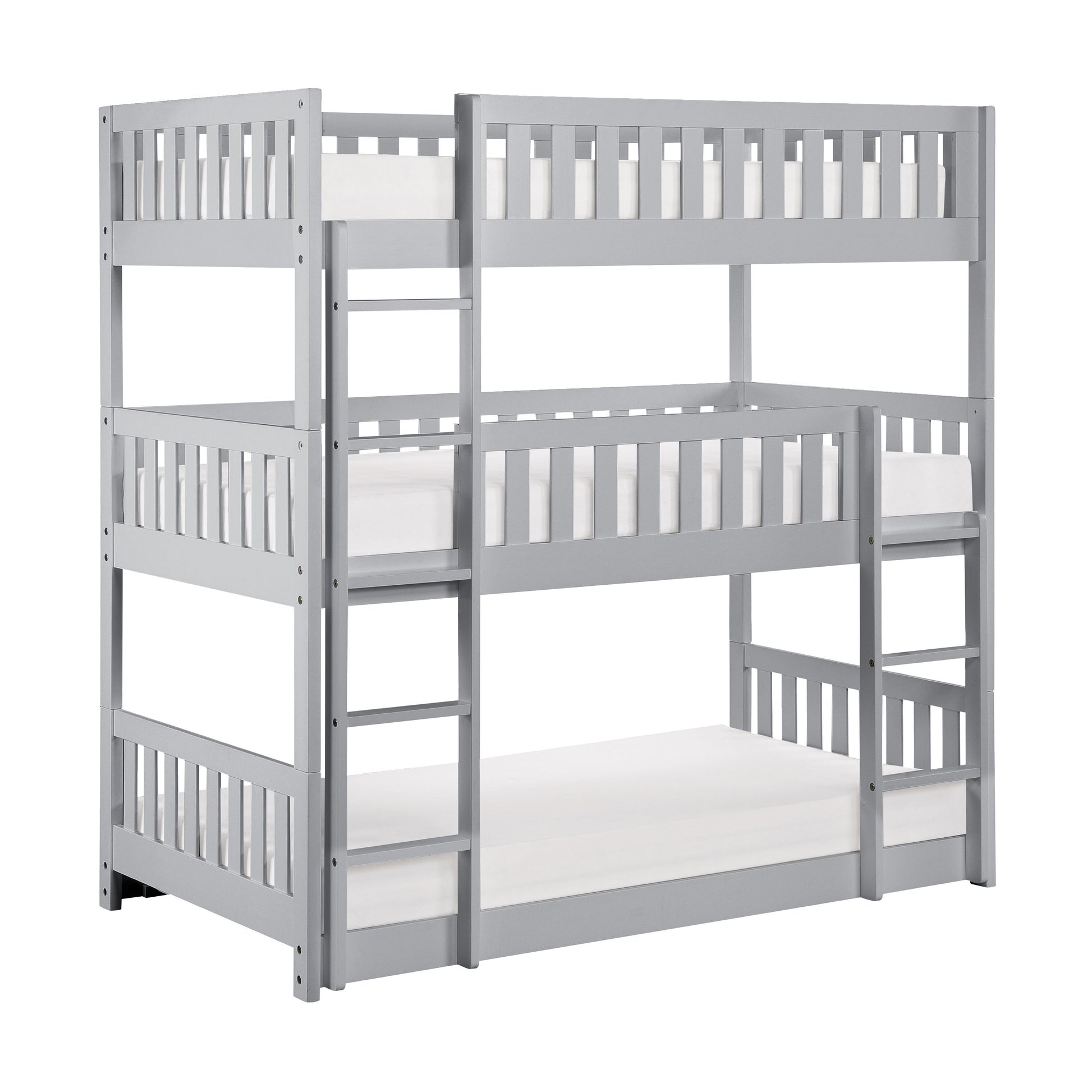 Orion Gray Twin Triple Bunk Bed - SET | B2063TTT-1 | B2063TTT-2 | B2063TTT-SL - Luna Furniture - Dallas Store