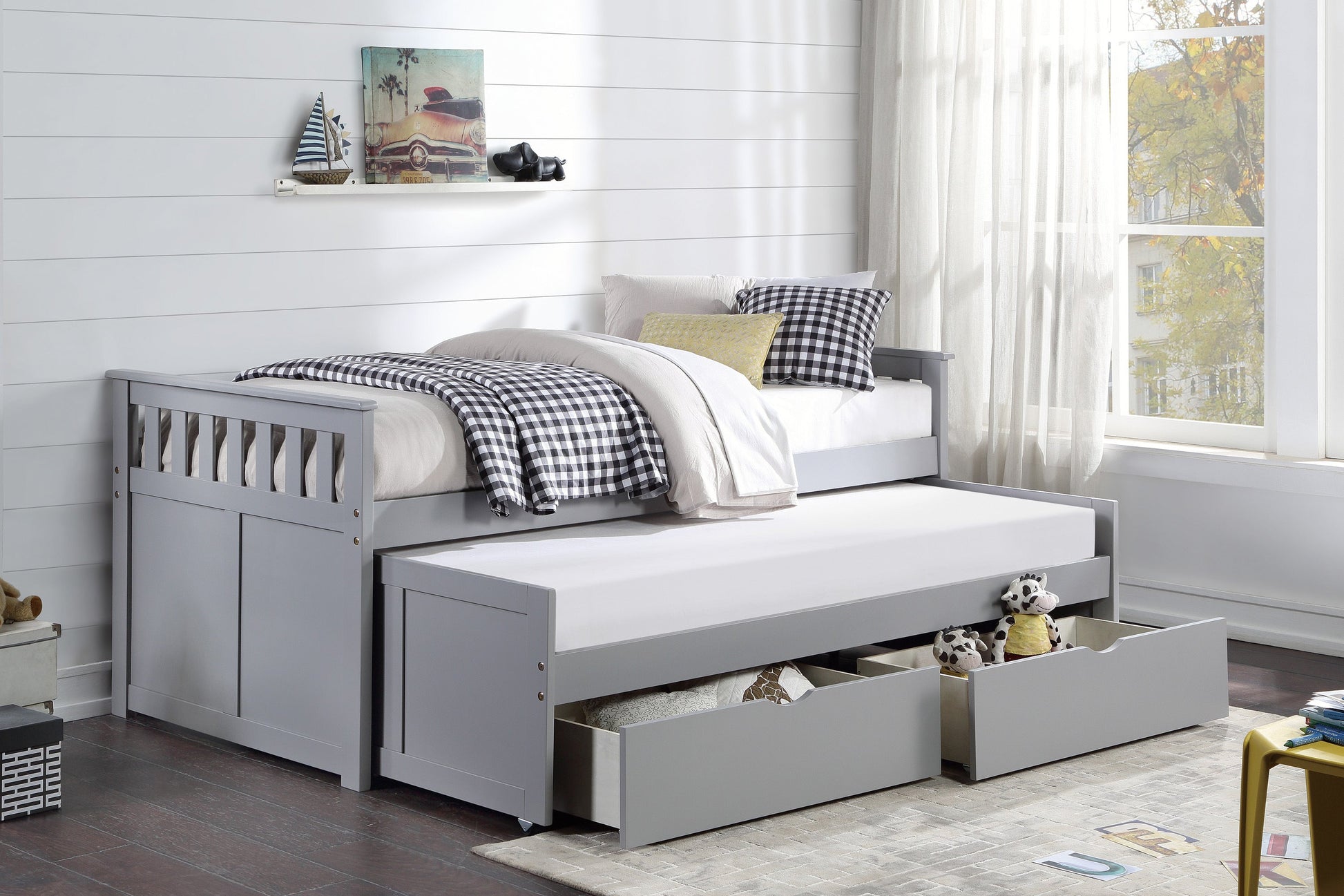 Orion Gray Twin/Twin Bed with Storage Boxes - SET | B2063RT-1 | B2063RT-2 | B2063RT-SL | B2063-T - Luna Furniture - Dallas Store
