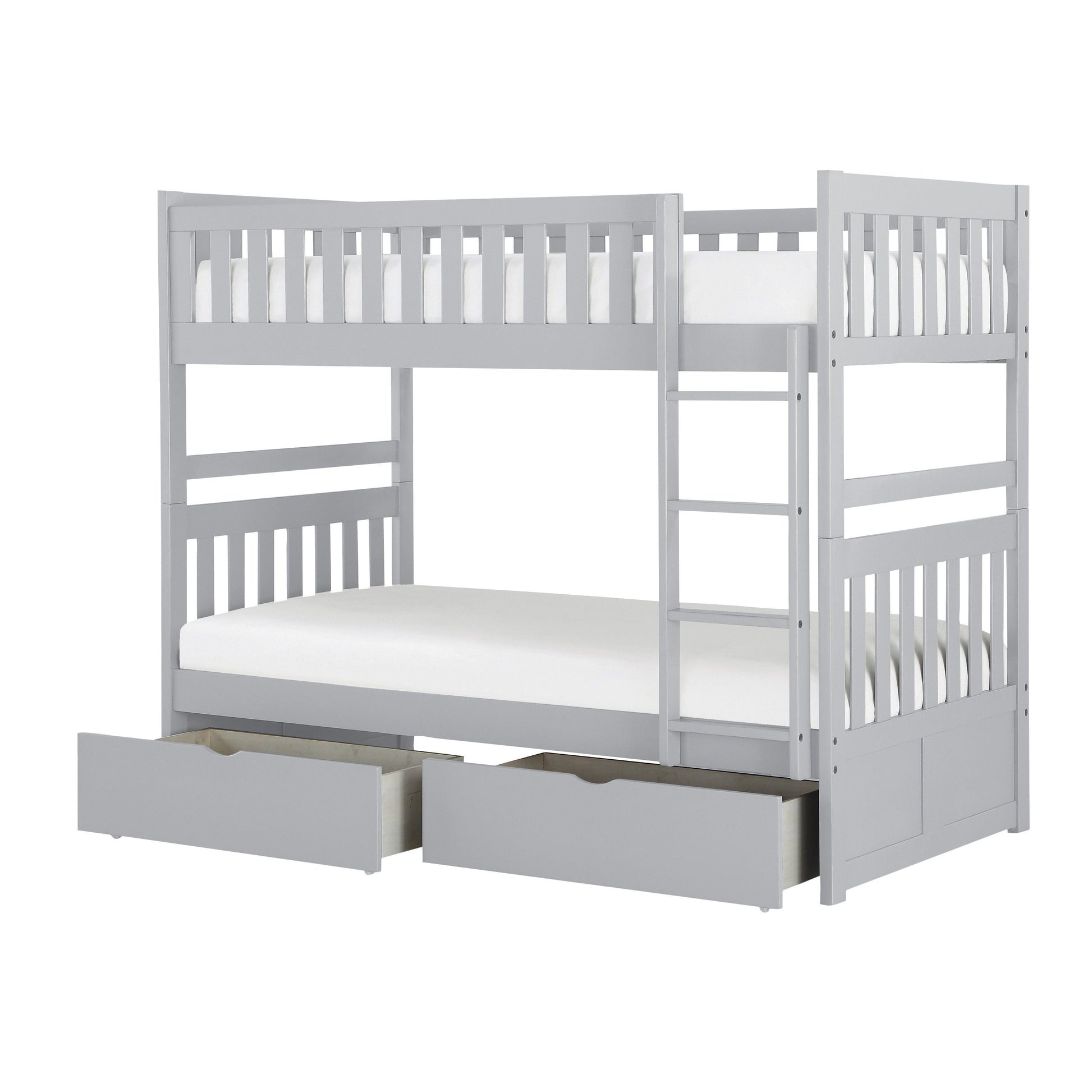 Orion Gray Twin/Twin Bunk Bed with Storage Boxes - SET | B2063-1 | B2063-2 | B2063-SL | B2063-T - Luna Furniture - Dallas Store