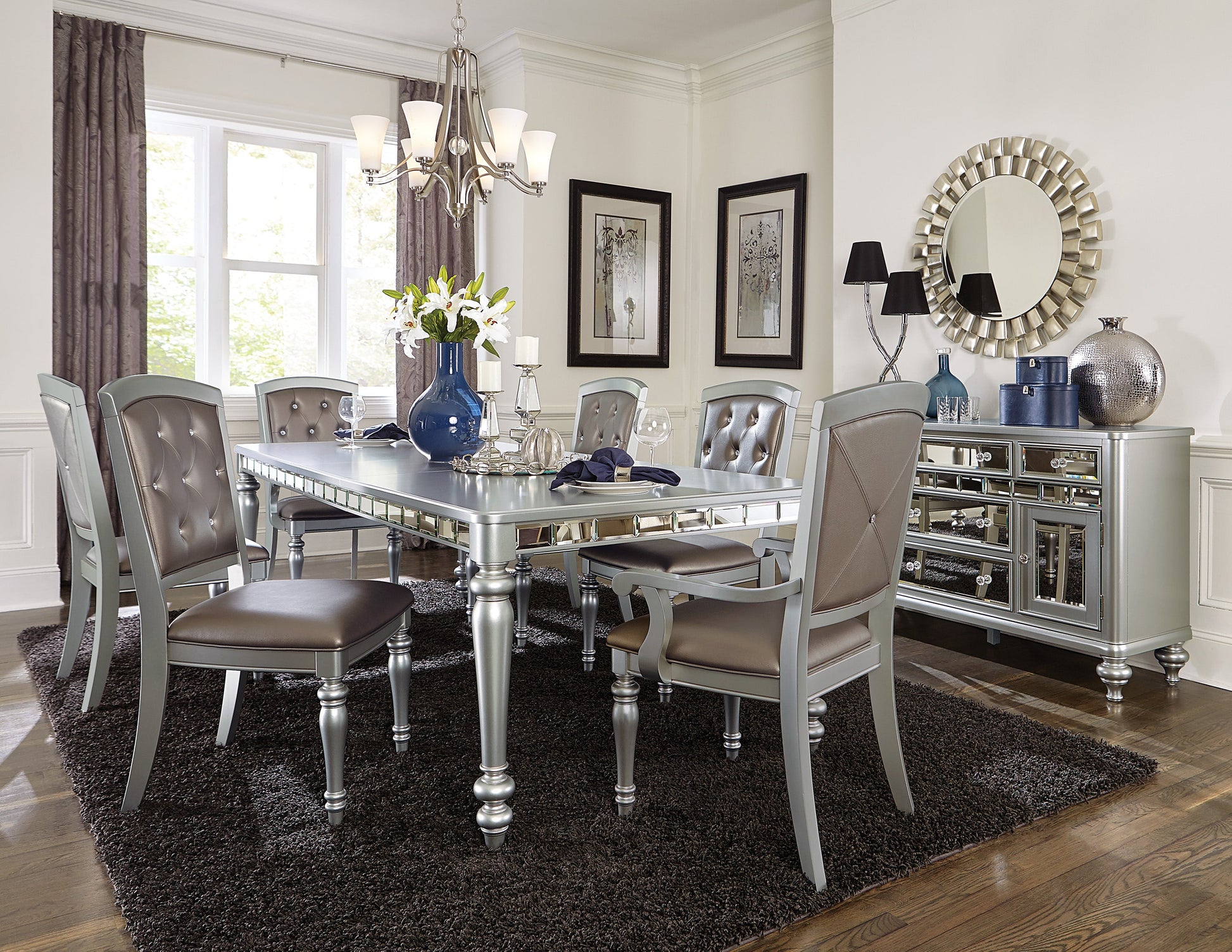 Orsina Silver Arm Chair, Set of 2 - 5477NA - Luna Furniture - Dallas Store