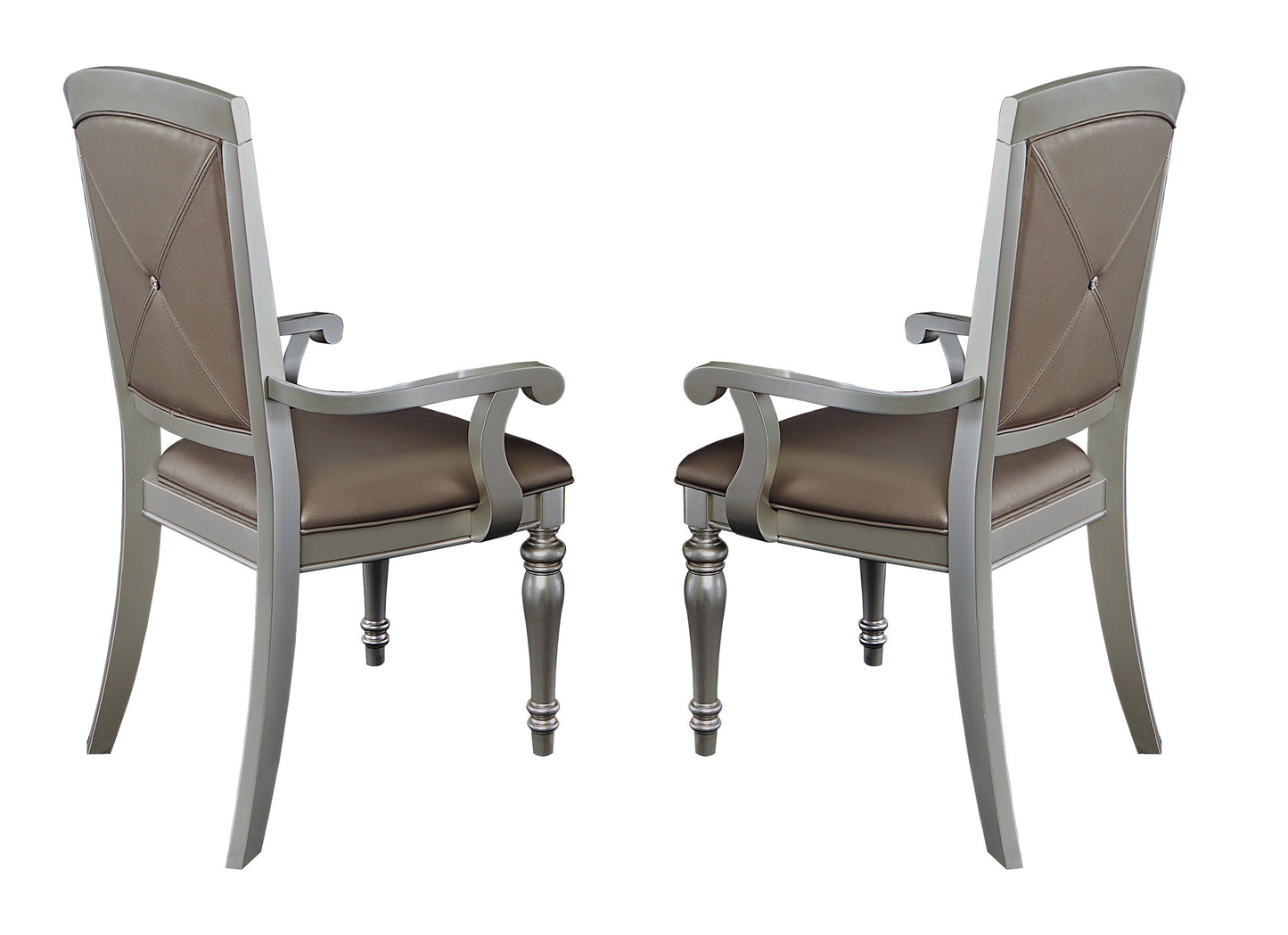 Orsina Silver Arm Chair, Set of 2 - 5477NA - Luna Furniture - Dallas Store
