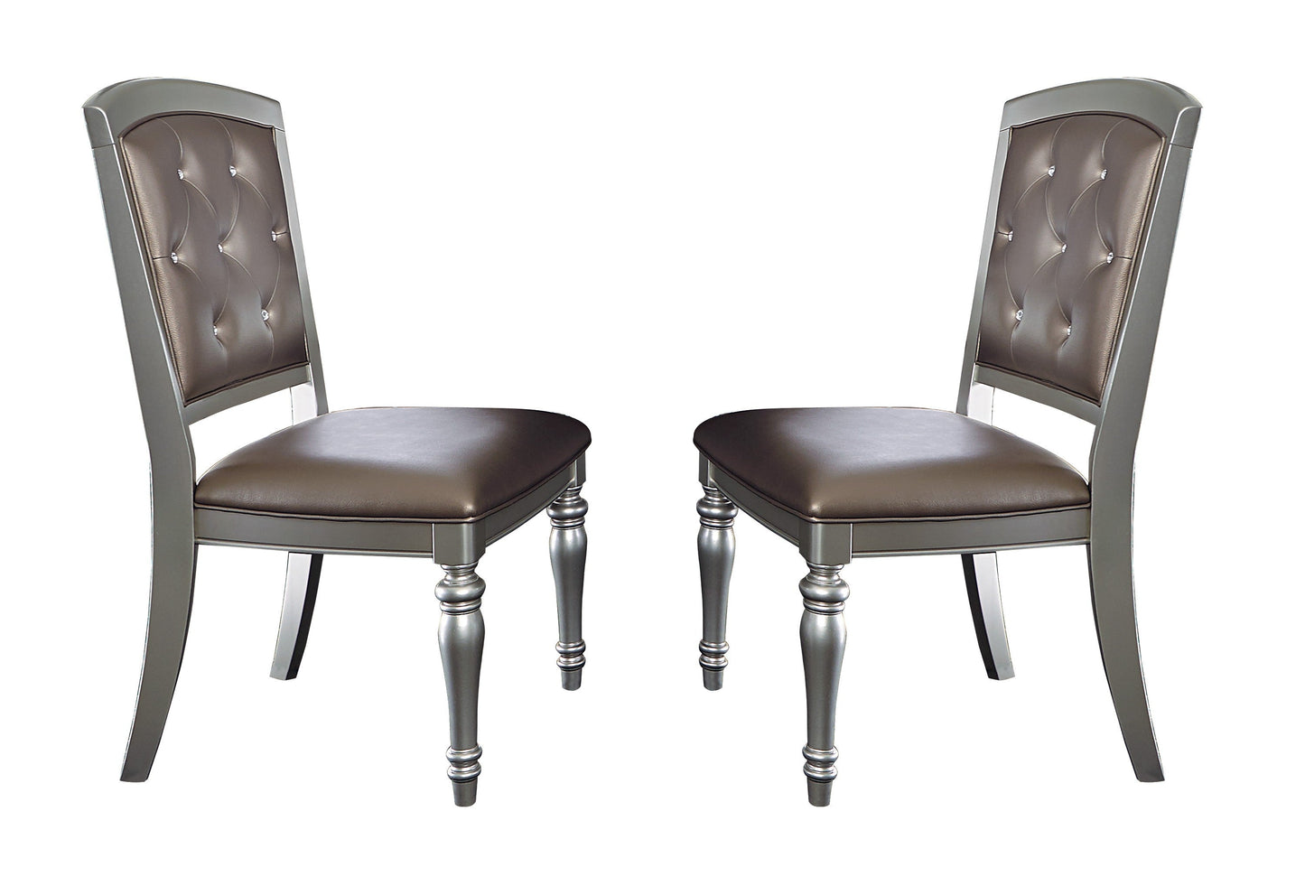 Orsina Silver Mirrored Extendable Dining Set - SET | 5477N-96 | 5477NS(2) - Luna Furniture - Dallas Store