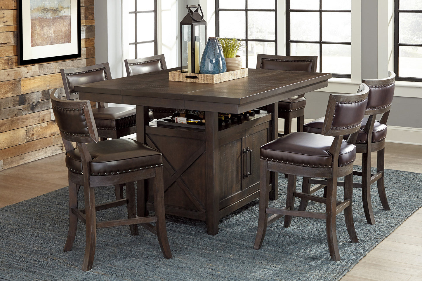 Oxton Dark Cherry Extendable Counter Height Table - SET | 5655-36 | 5655-36B - Luna Furniture - Dallas Store