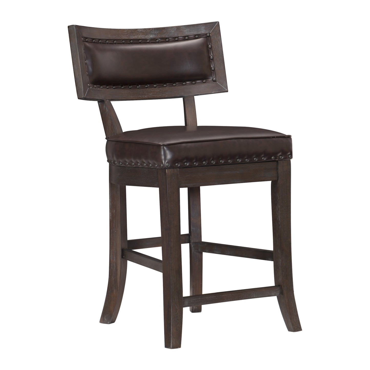 Oxton Dark Cherry/Faux Leather Counter Chair, Set of 2 - 5655-24 - Luna Furniture - Dallas Store