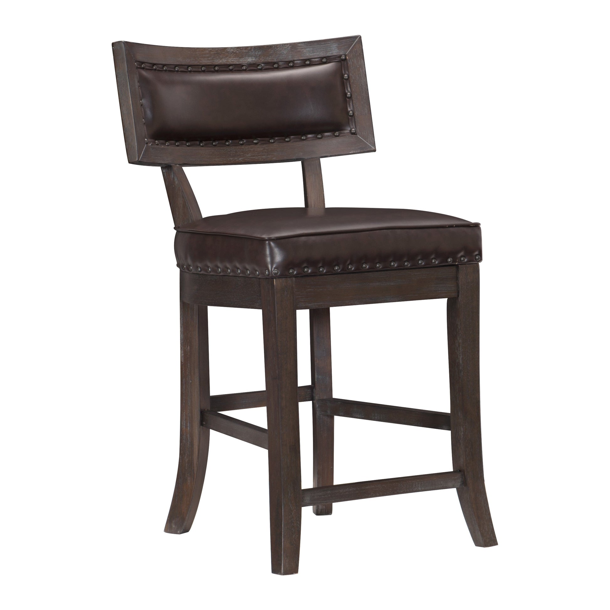 Oxton Dark Cherry/Faux Leather Counter Chair, Set of 2 - 5655-24 - Luna Furniture - Dallas Store