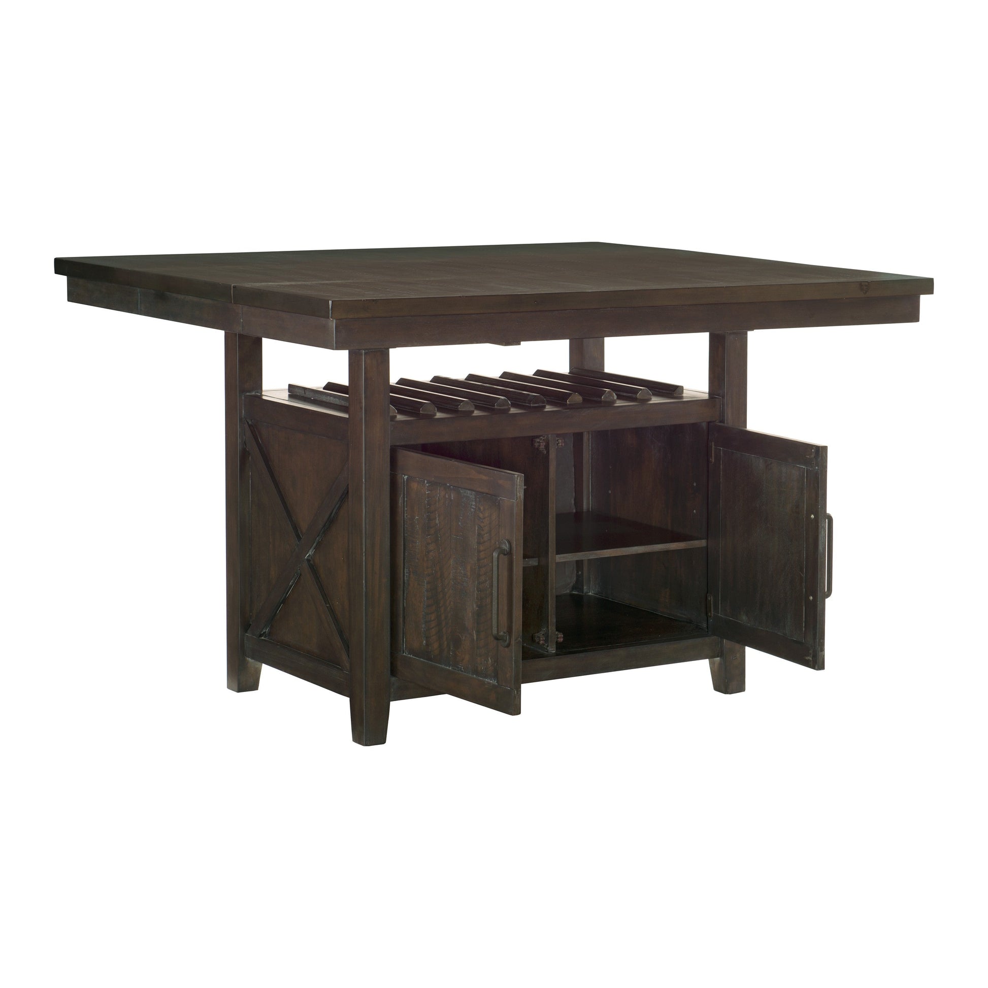 Oxton Dark Cherry/Faux Leather Extendable Counter Height Set - SET | 5655-36 | 5655-36B | 5655-24(4) - Luna Furniture - Dallas Store