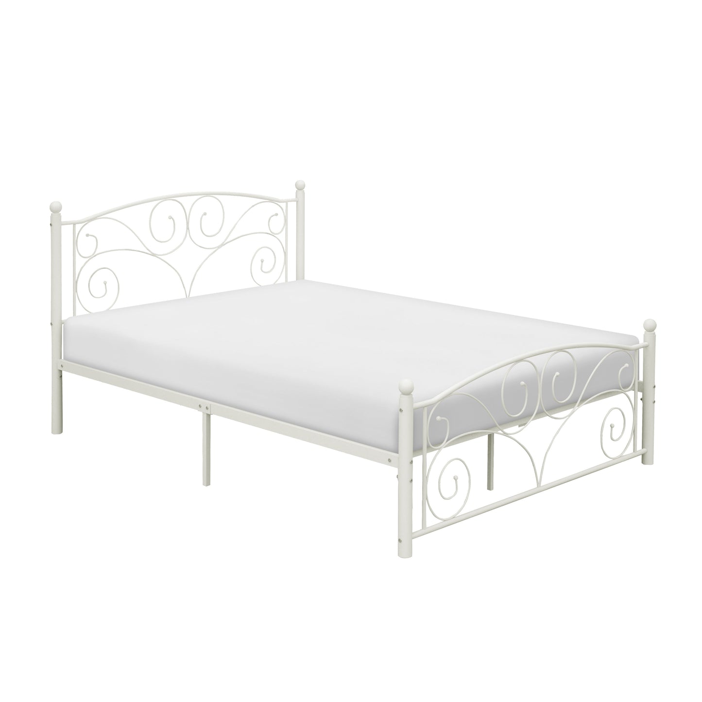 Pallina White Full Metal Platfom Bed - 2021FW-1 - Luna Furniture - Dallas Store