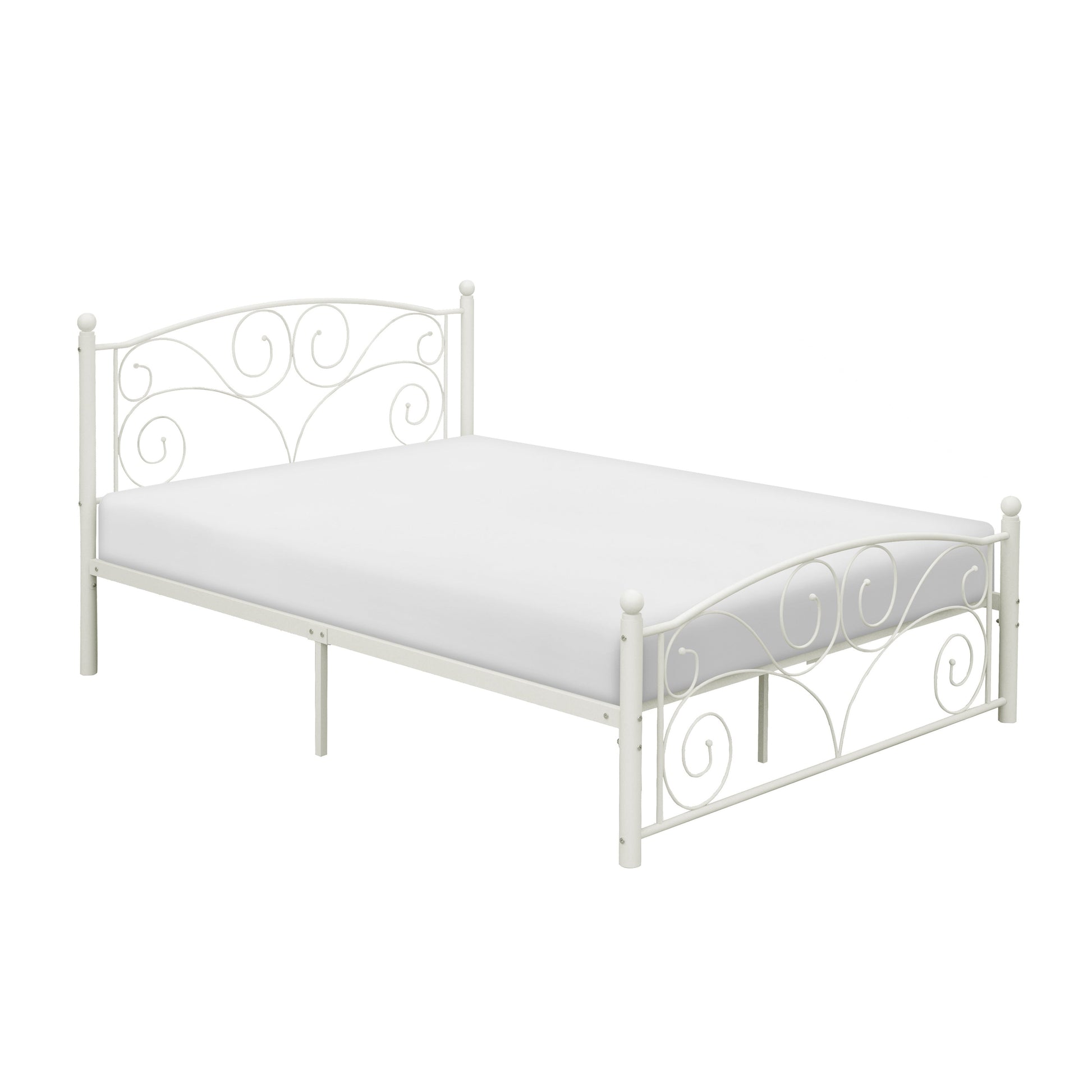 Pallina White Full Metal Platfom Bed - 2021FW-1 - Luna Furniture - Dallas Store
