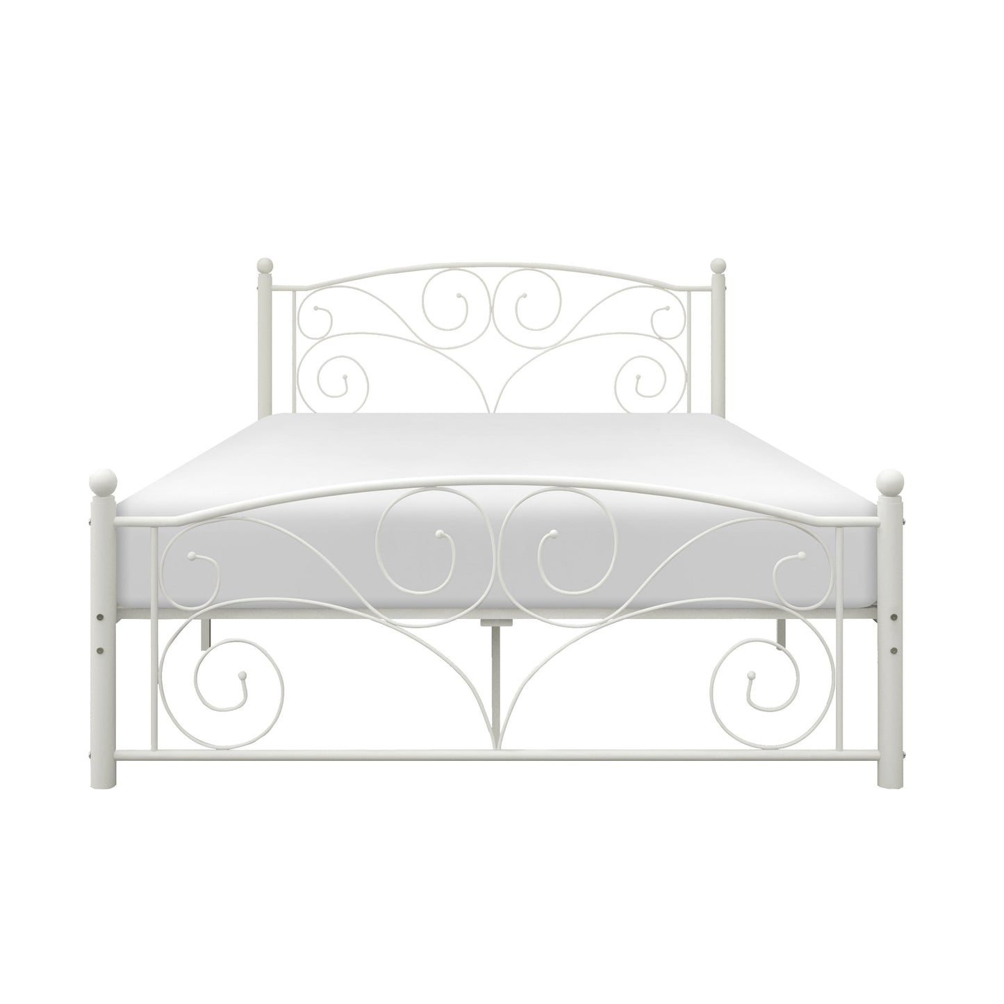 Pallina White Full Metal Platfom Bed - 2021FW-1 - Luna Furniture - Dallas Store