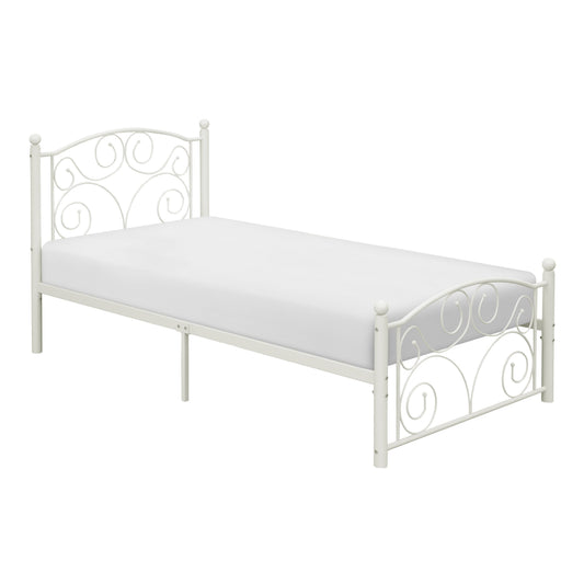 Pallina White Twin Metal Platfom Bed - 2021TW-1 - Luna Furniture - Dallas Store