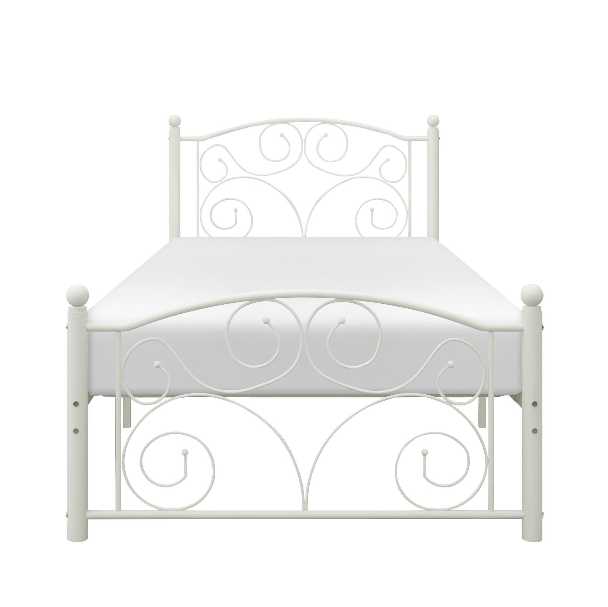 Pallina White Twin Metal Platfom Bed - 2021TW-1 - Luna Furniture - Dallas Store
