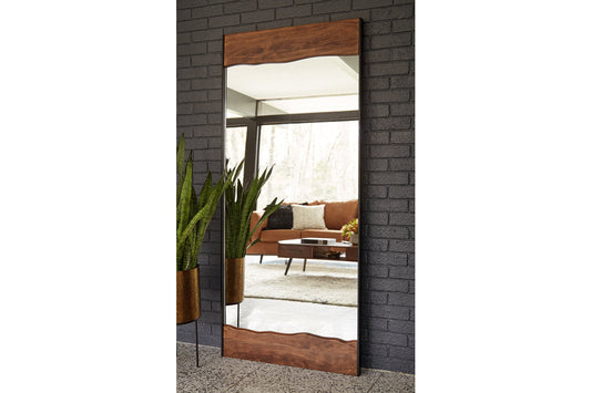Panchali Brown/Black Floor Mirror - A8010197 - Luna Furniture - Dallas Store