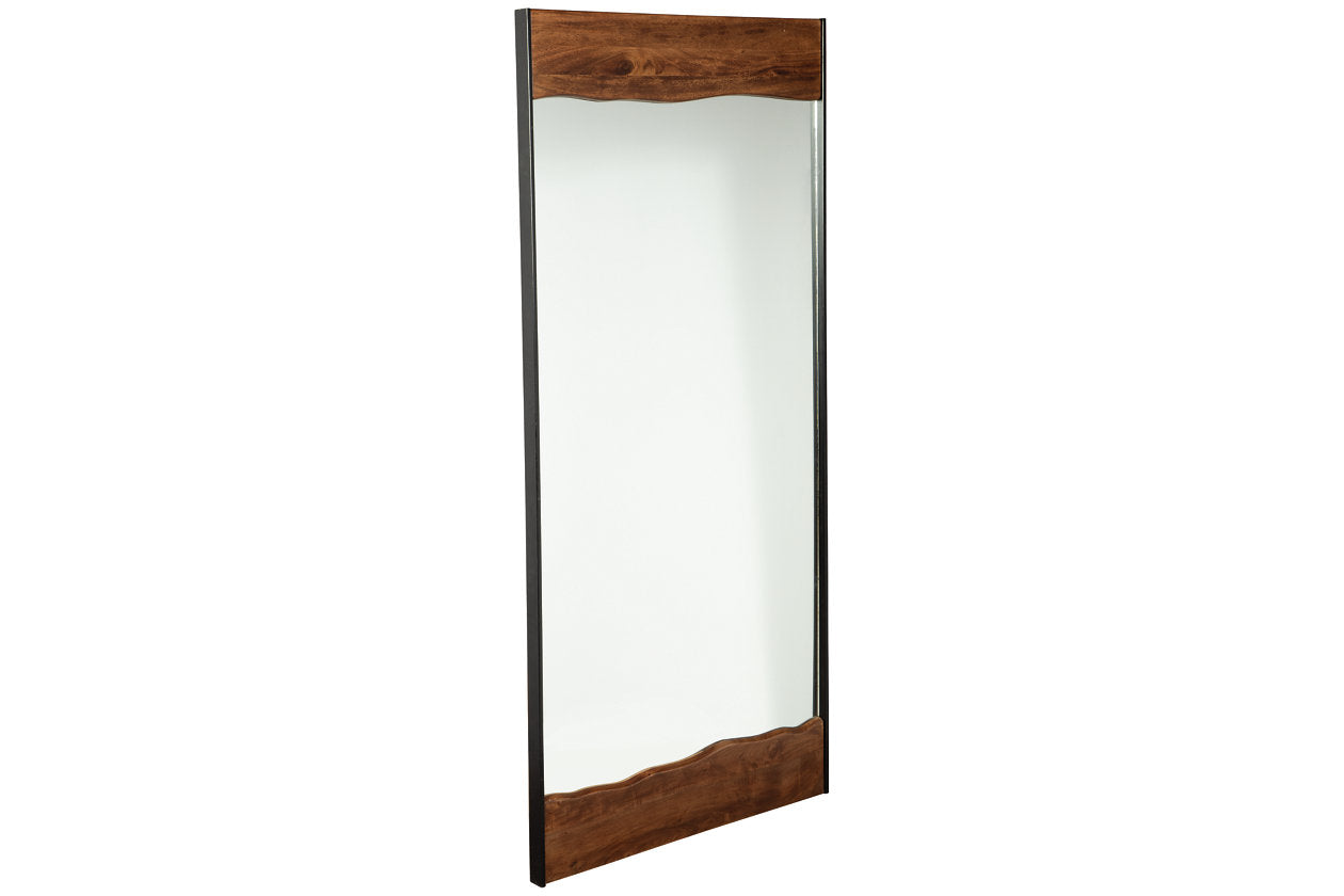 Panchali Brown/Black Floor Mirror - A8010197 - Luna Furniture - Dallas Store