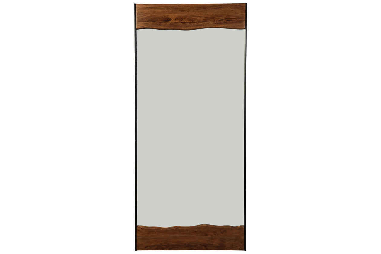Panchali Brown/Black Floor Mirror - A8010197 - Luna Furniture - Dallas Store