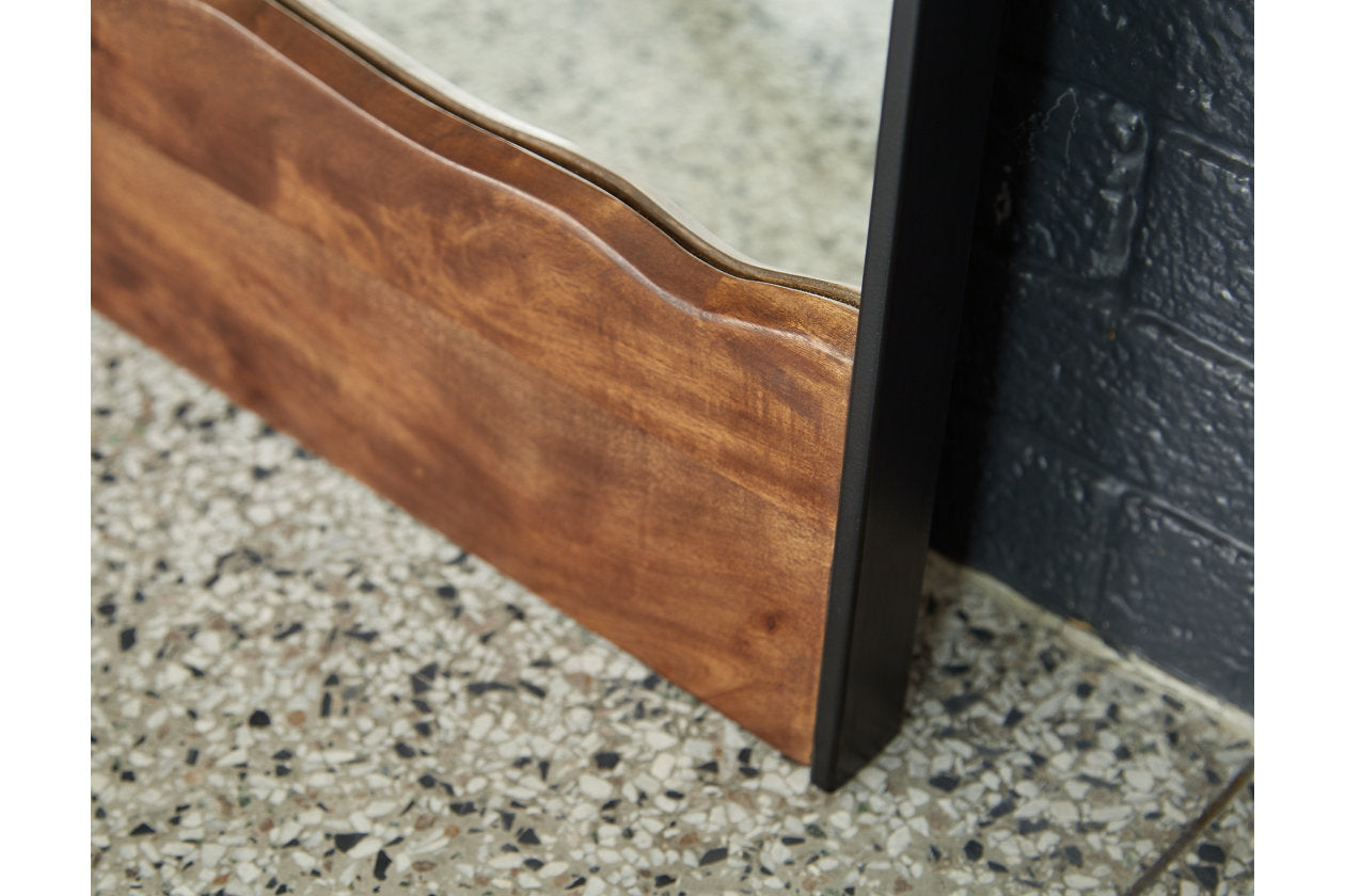Panchali Brown/Black Floor Mirror - A8010197 - Luna Furniture - Dallas Store