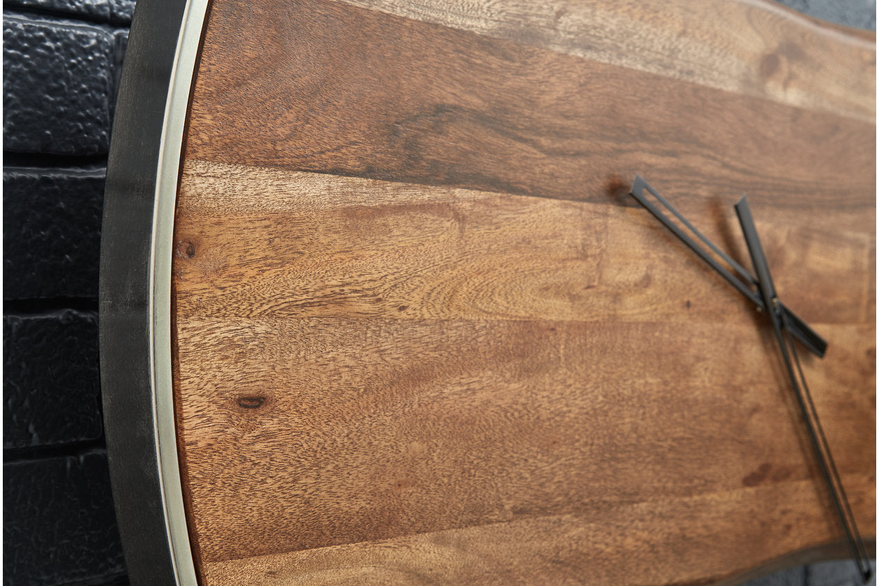 Panchali Brown/Silver Finish Wall Clock - A8010198 - Luna Furniture - Dallas Store