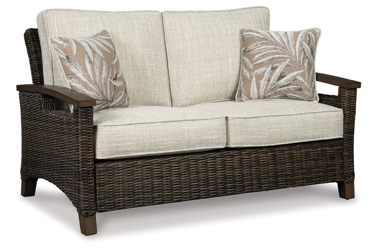 Paradise Trail Medium Brown Loveseat with Cushion - P750-835 - Luna Furniture - Dallas Store