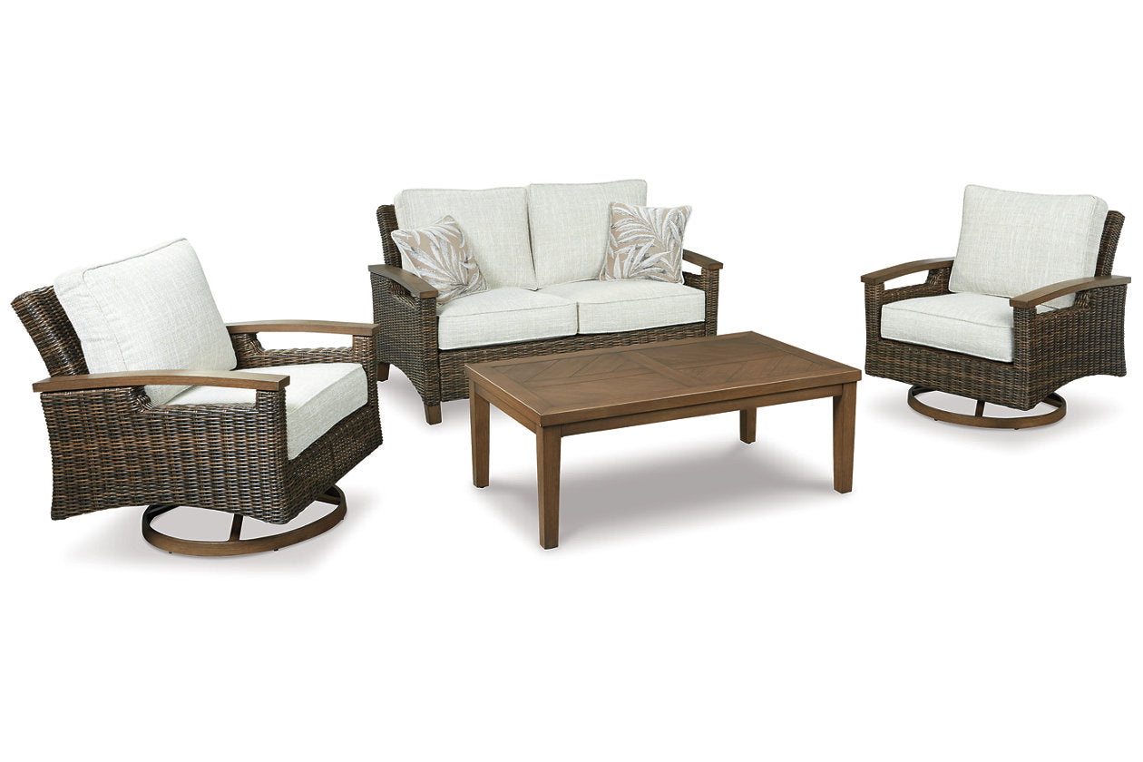 Paradise Trail Medium Brown Loveseat with Cushion - P750-835 - Luna Furniture - Dallas Store