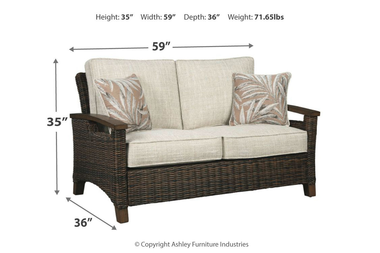 Paradise Trail Medium Brown Loveseat with Cushion - P750-835 - Luna Furniture - Dallas Store