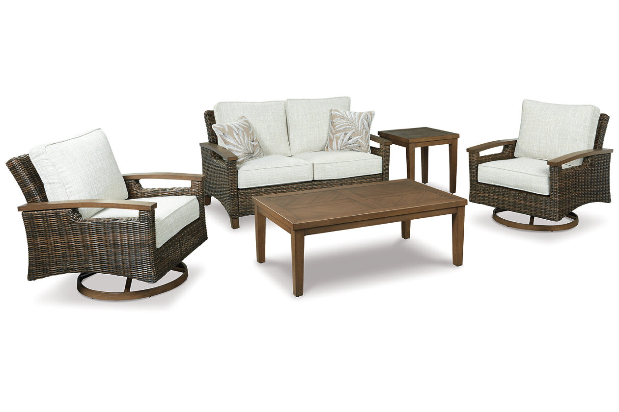 Paradise Trail Medium Brown Loveseat with Cushion - P750-835 - Luna Furniture - Dallas Store