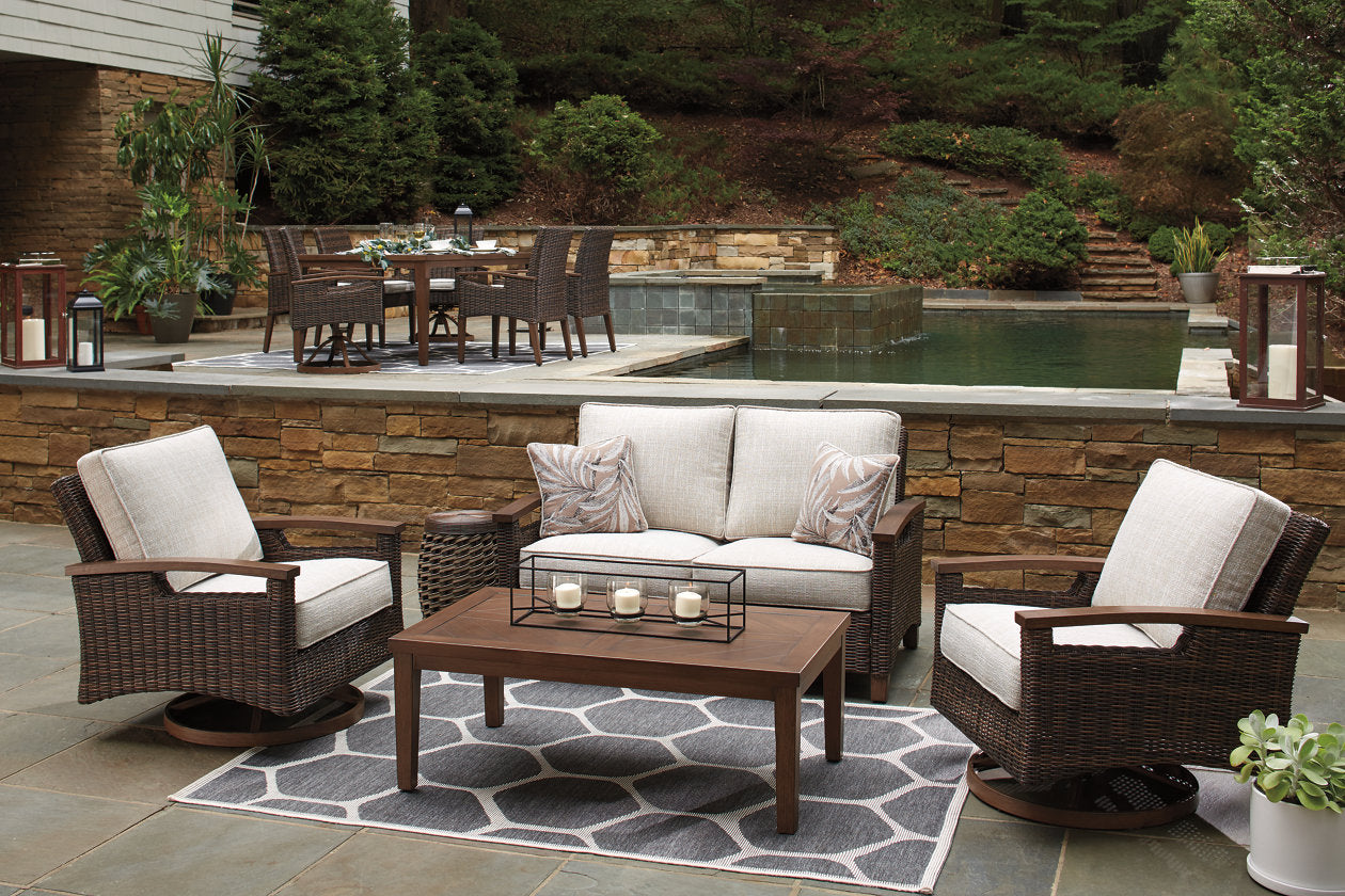 Paradise Trail Medium Brown Loveseat with Cushion - P750-835 - Luna Furniture - Dallas Store