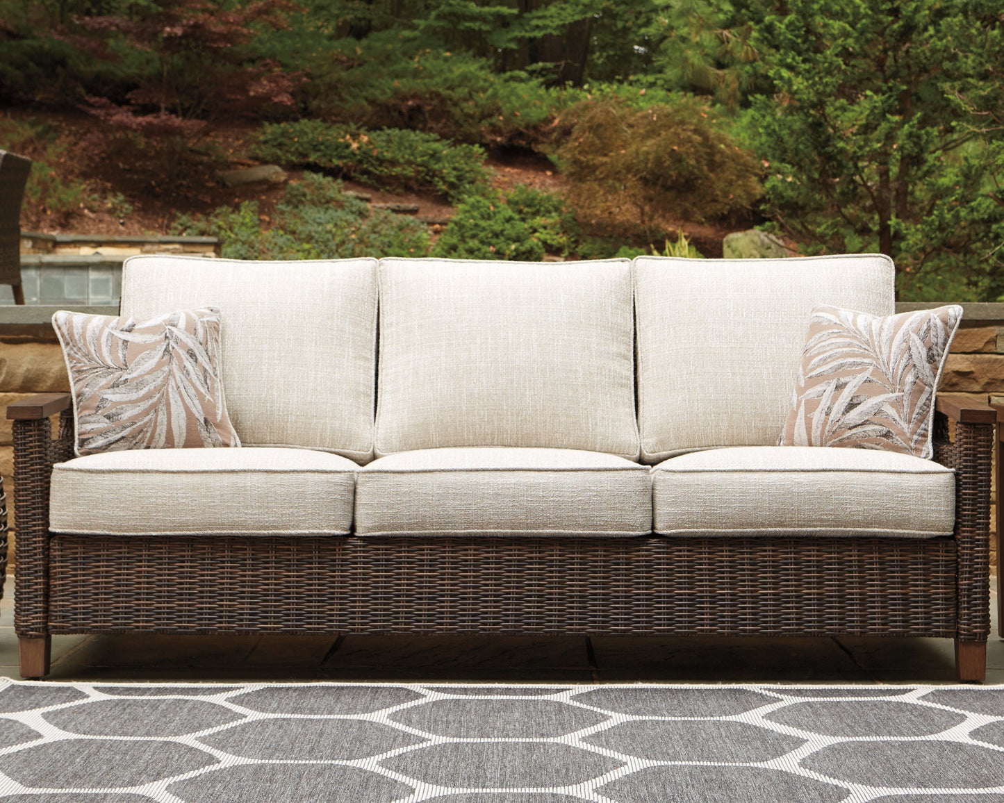 Paradise Trail Medium Brown Sofa with Cushion - P750-838 - Luna Furniture - Dallas Store