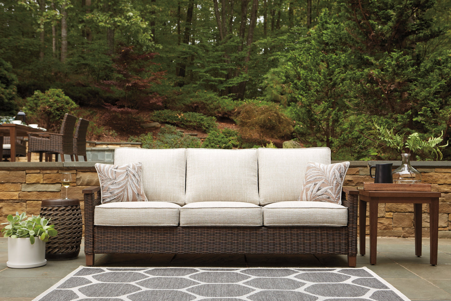 Paradise Trail Medium Brown Sofa with Cushion - P750-838 - Luna Furniture - Dallas Store