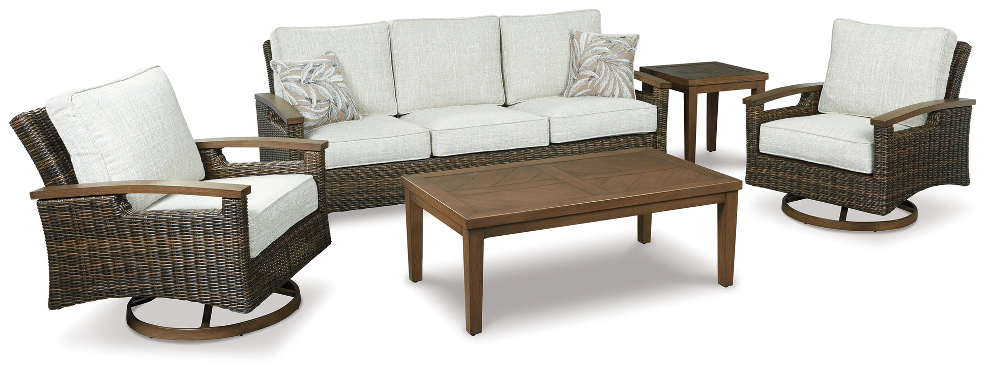 Paradise Trail Medium Brown Sofa with Cushion - P750-838 - Luna Furniture - Dallas Store