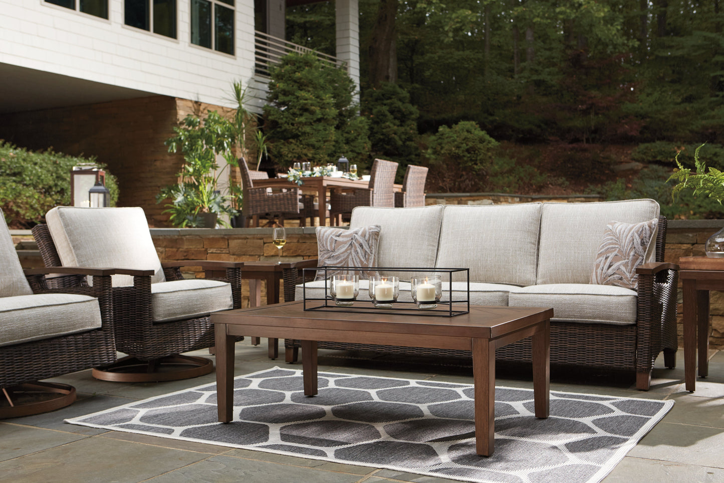 Paradise Trail Medium Brown Sofa with Cushion - P750-838 - Luna Furniture - Dallas Store