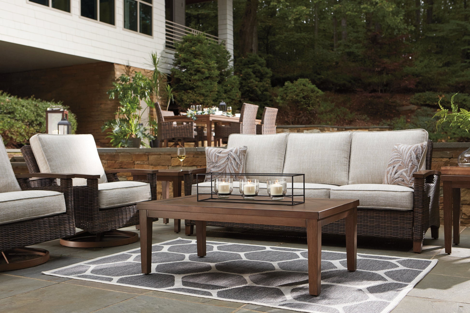 Paradise Trail Medium Brown Sofa with Cushion - P750-838 - Luna Furniture - Dallas Store