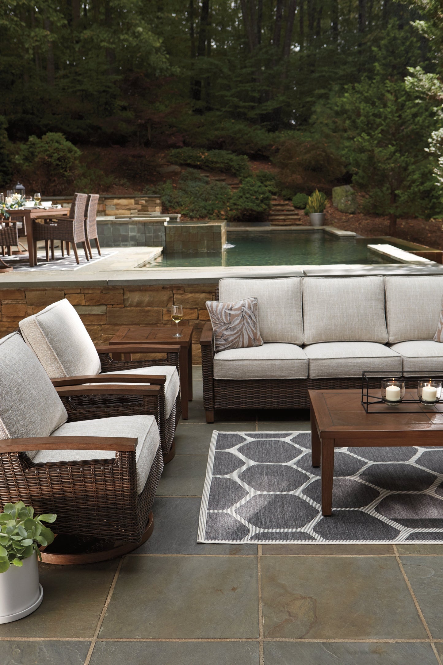 Paradise Trail Medium Brown Sofa with Cushion - P750-838 - Luna Furniture - Dallas Store