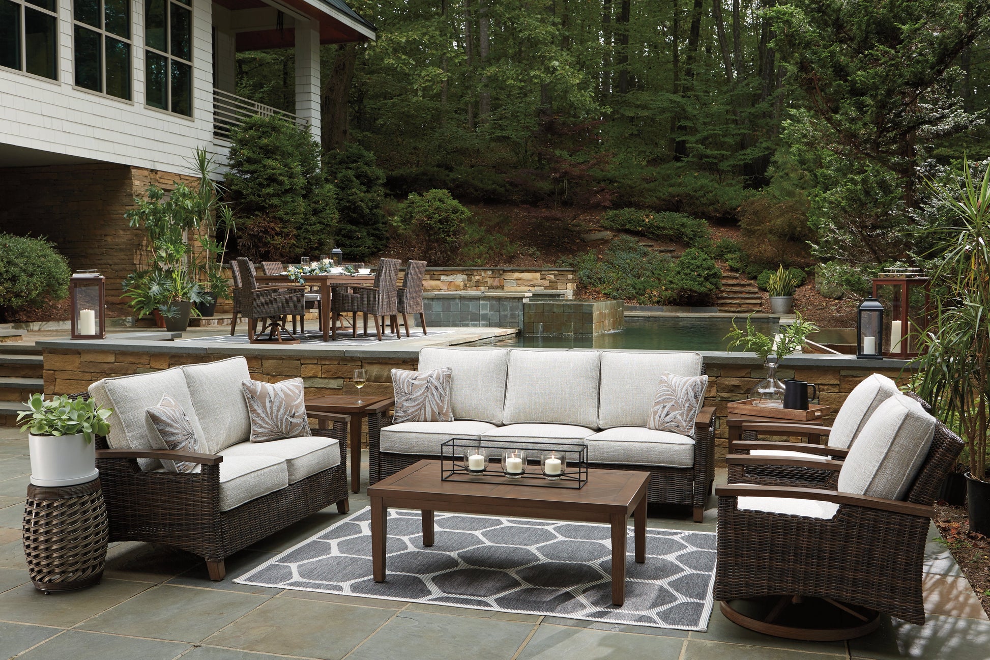 Paradise Trail Medium Brown Sofa with Cushion - P750-838 - Luna Furniture - Dallas Store