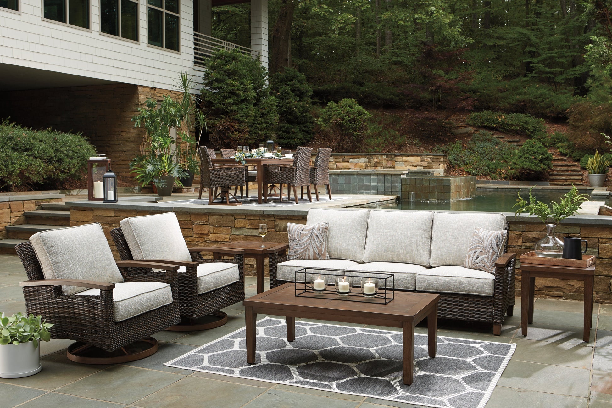 Paradise Trail Medium Brown Sofa with Cushion - P750-838 - Luna Furniture - Dallas Store