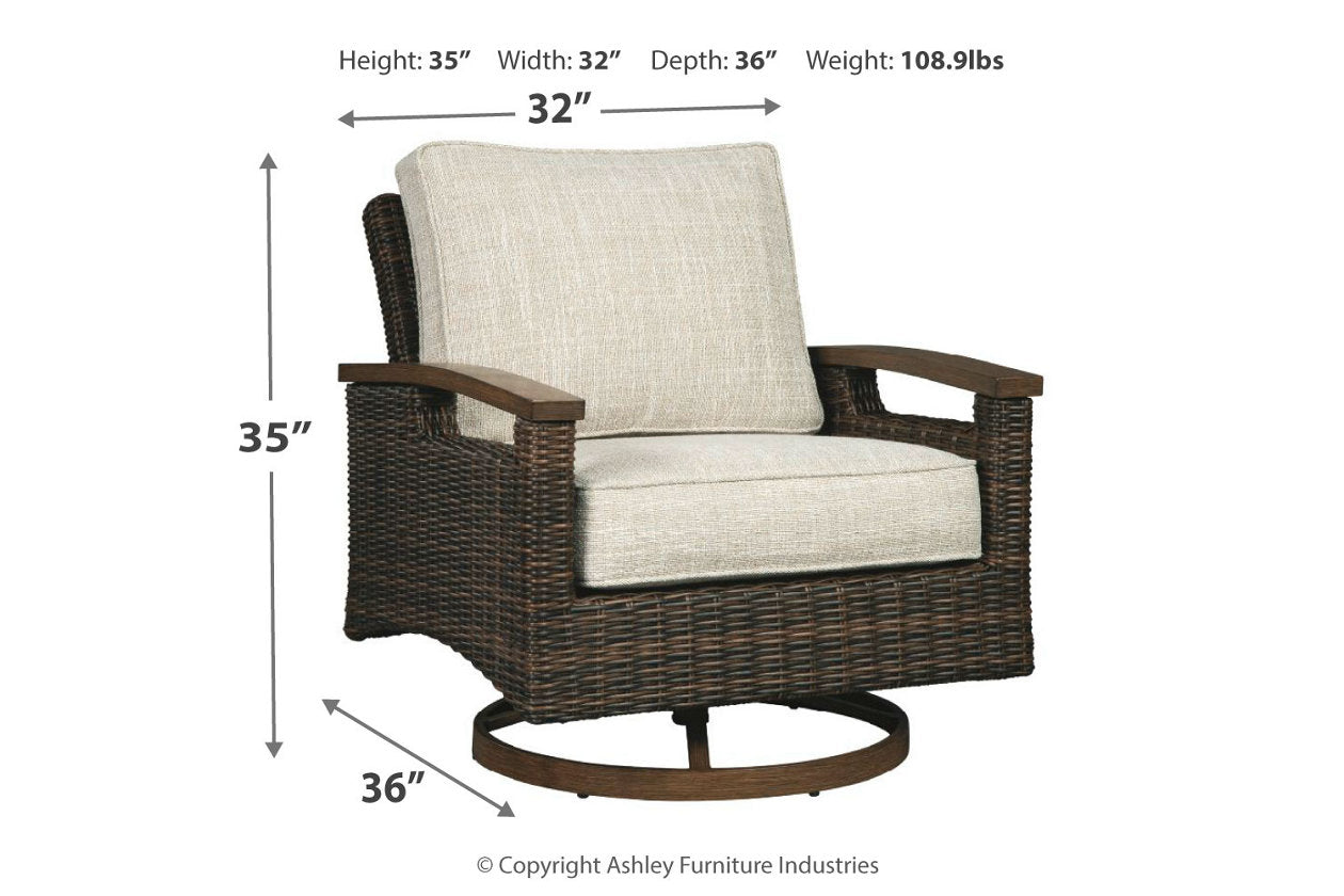 Paradise Trail Medium Brown Swivel Lounge Chair, Set of 2 - P750-821 - Luna Furniture - Dallas Store