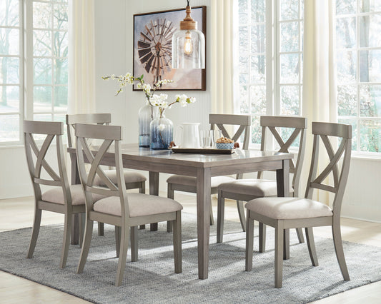 Parellen Beige/Gray Rectangular Dining Set - SET | D291-25 | D291-01(2) - Luna Furniture - Dallas Store