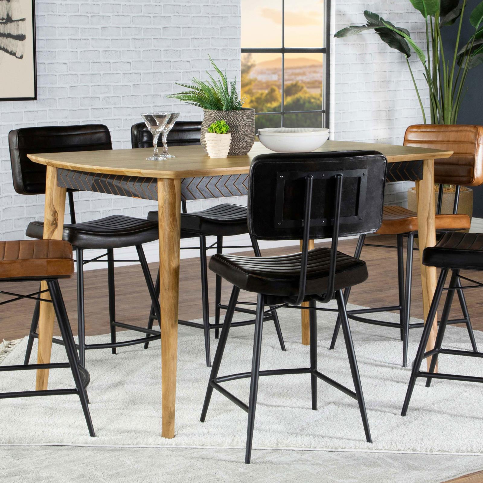 Partridge Natural Sheesham Rectangular Counter Height Table - 110578 - Luna Furniture - Dallas Store