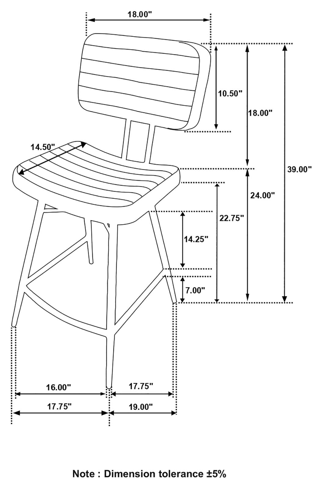 Partridge Upholstered Counter Height Stools with Footrest, Set of 2 - 110659 - Luna Furniture - Dallas Store