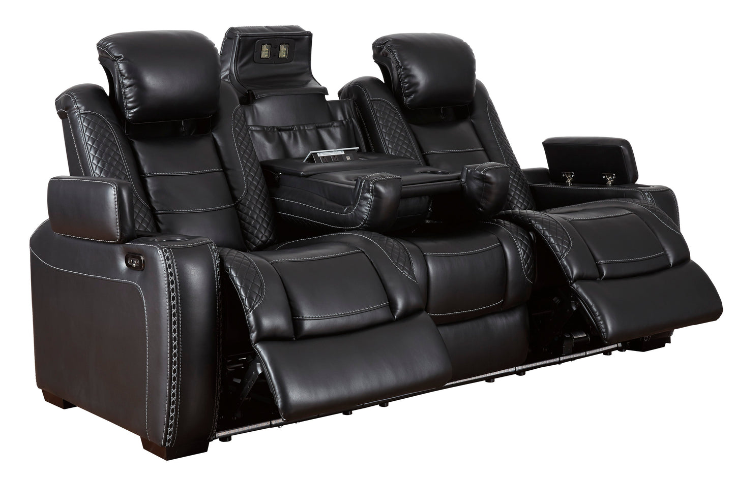 Party Time Midnight Power Reclining Living Room Set - SET | 3700315 | 3700318 | 3700313 - Luna Furniture - Dallas Store