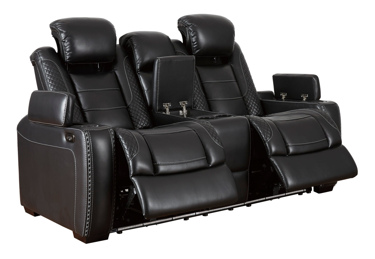 Party Time Midnight Power Reclining Living Room Set - SET | 3700315 | 3700318 | 3700313 - Luna Furniture - Dallas Store
