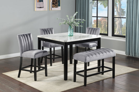 Pascal Black/Gray Square Counter Height Dining Set - SET | 2724T-4848 | 2724S-24(2) - Luna Furniture - Dallas Store